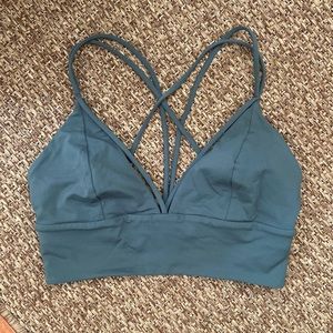 Lululemon Pushing Limits Dark Green Sports Bra 6